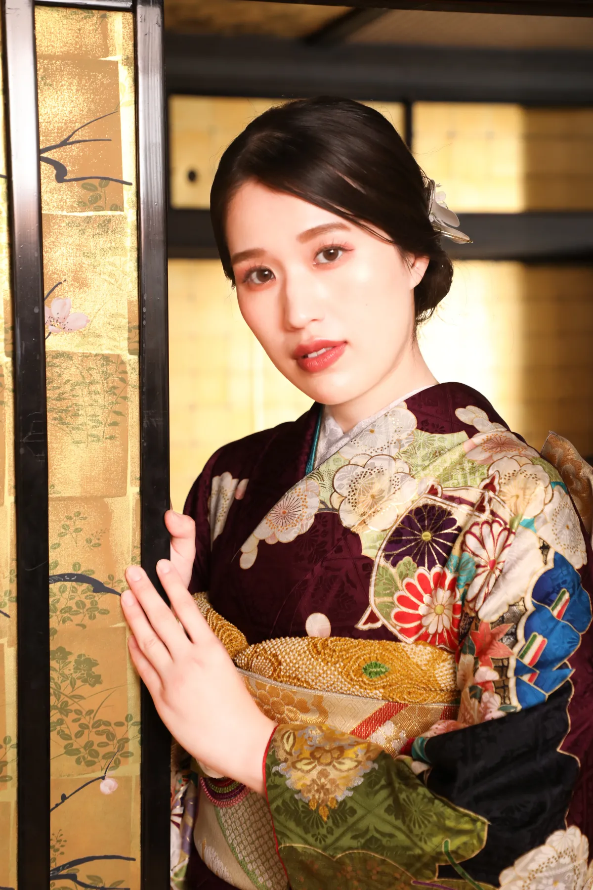 振袖を着付けたお嬢様